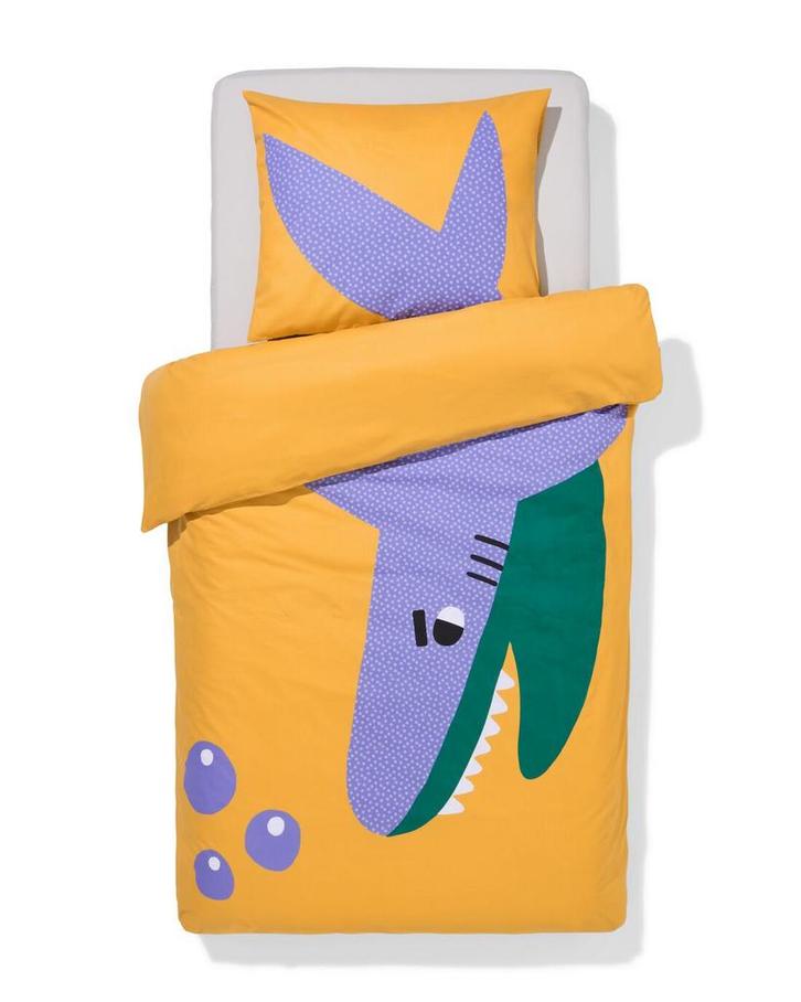 HEMA Kinderdekbedovertrek 140x200cm zacht katoen haai, Huis en Inrichting, Slaapkamer | Beddengoed, Nieuw, Verzenden
