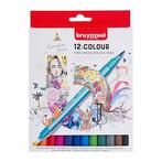 Fineliner brush pen bruynzeel set 12 kleuren | Set a 6 stuk, Diversen, Schrijfwaren, Nieuw, Ophalen of Verzenden