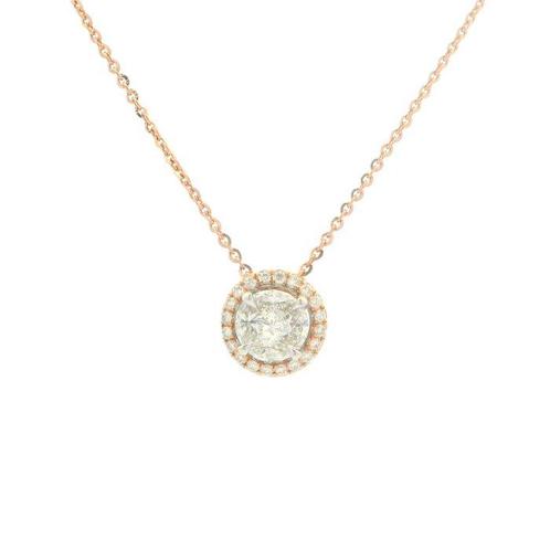 Ketting met hanger - 18 karaat Roségoud - 0.46ct. tw., Sieraden, Tassen en Uiterlijk, Antieke sieraden