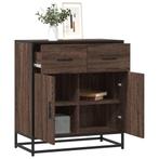 vidaXL Dressoir 68x35x76 cm bewerkt hout bruin eikenkleur, Verzenden, Nieuw, Overige houtsoorten