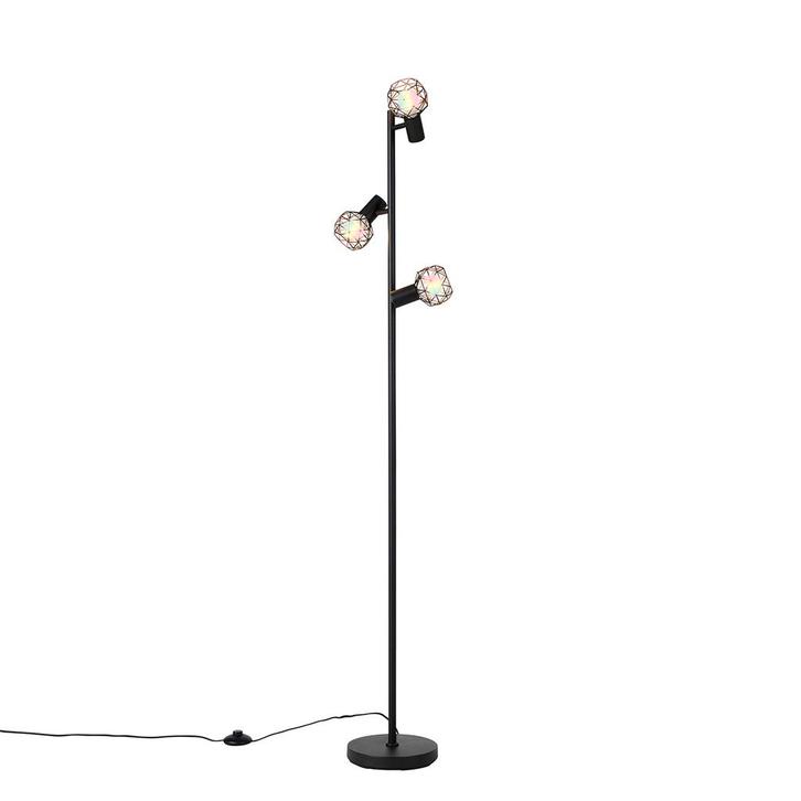 Smart vloerlamp zwart verstelbaar incl. 3 Wifi P45 - Mesh, Huis en Inrichting, Lampen | Vloerlampen, Nieuw, Overige materialen