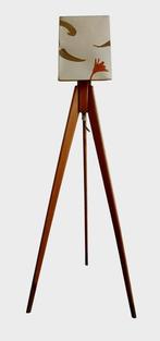 Staande lamp - Tripod vloerlamp - teak, Antiek en Kunst