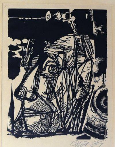 Hans Orlowski (1894–1967) - Männerkopf II, drzeworyt za, Antiek en Kunst, Antiek | Overige Antiek