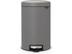 Brabantia NewIcon Prullenbak - 12 liter - Mineral Concrete, Verzenden, Zo goed als nieuw