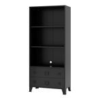 [en.casa] Boekenkast Hammarland 180x80x40 cm zwart, Huis en Inrichting, Verzenden, Nieuw