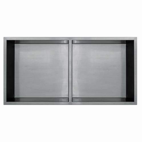 Inbouwnis Qisani Flow Dubbel Geborsteld RVS, Doe-het-zelf en Verbouw, Sanitair, Bad, Nieuw, Chroom, Ophalen of Verzenden