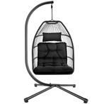 Hangstoel Ariane met standaard en kussens 160kg - zwart, Tuin en Terras, Verzenden, Nieuw