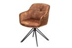 Draaibare design stoel EUPHORIA bruin fluweel met armleuning, Huis en Inrichting, Stoelen, Ophalen of Verzenden, Nieuw
