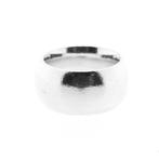 Brede zilveren ring met zwarte emaille, Gebruikt, Ophalen of Verzenden, Kleiner dan 17, Zilver
