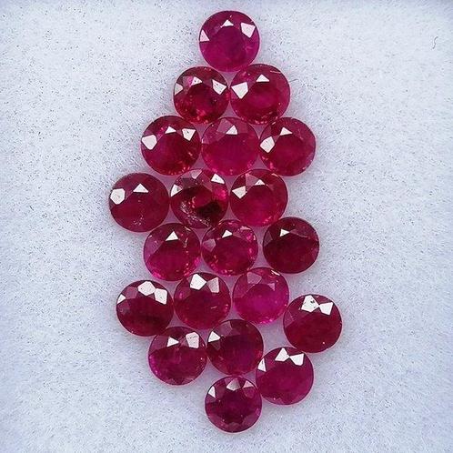 19 pcs Rood Robijn - 1.97 ct - Instituto Gemólogico Español, Sieraden, Tassen en Uiterlijk, Edelstenen