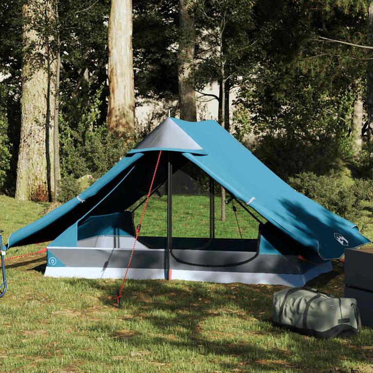 vidaXL Tent 2-persoons waterdicht blauw, Caravans en Kamperen, Tenten, Nieuw, tot en met 2, Verzenden