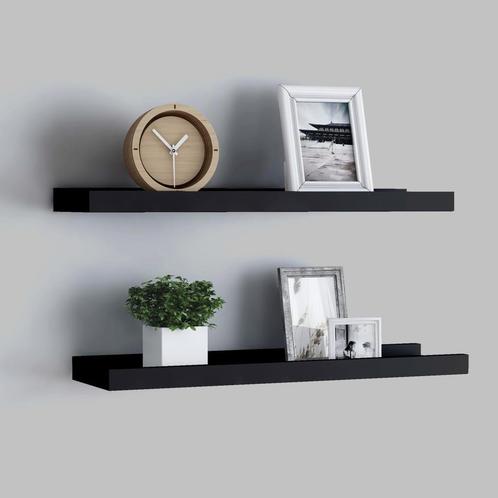vidaXL Fotoplanken 2 st 40x9x3 cm MDF zwart, Huis en Inrichting, Woonaccessoires | Wandplanken en Boekenplanken, Nieuw, Verzenden