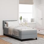 vidaXL Boxspringbed met Matras, Lichtgrijs, 80 x 200 cm,, Huis en Inrichting, Slaapkamer | Bedden, Verzenden, Nieuw, Stof