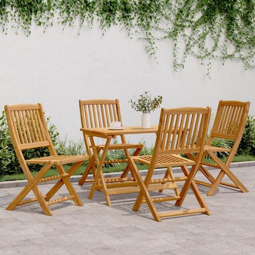 vidaXL 5-delige Tuinset inklapbaar massief acaciahout, Tuin en Terras, Tuinsets en Loungesets, Tuinset, Nieuw, 4 zitplaatsen, Hardhout