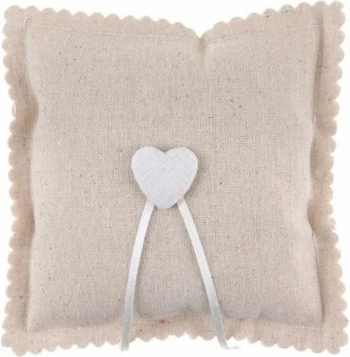 Ringkussen Natural Heart beige voor maar 6,95!, Hobby en Vrije tijd, Feestartikelen, Geboorte of Huwelijk, Nieuw, Versiering, Verzenden