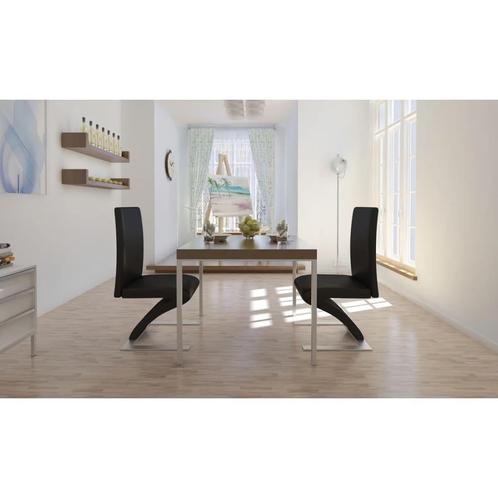 vidaXL Eetkamerstoelen 2 st kunstleer zwart, Huis en Inrichting, Stoelen, Zwart, Nieuw, Verzenden