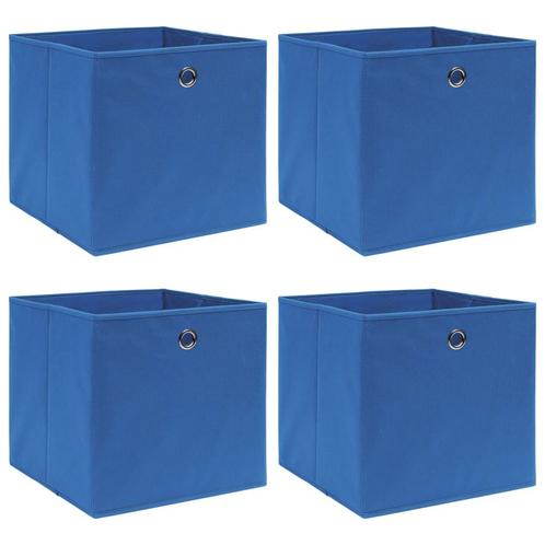 vidaXL Opbergboxen 4 st 32x32x32 cm stof blauw, Huis en Inrichting, Woonaccessoires | Kisten, Nieuw, Verzenden