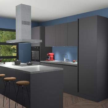 Greeploze Onyxgrijze keuken Lima 25044, Huis en Inrichting, Keuken | Complete keukens, Verzenden