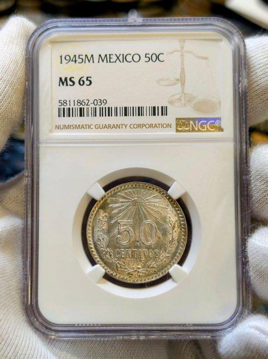 Mexico. 50 centavos 1945M MS65 (Zonder minimumprijs), Postzegels en Munten, Munten | Europa | Niet-Euromunten