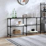 vidaXL Wandtafel met transparant glazen blad 158,5x30x81 cm, Verzenden, Nieuw, Metaal