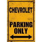 Wandbord Parkeerbord Tekstbord Chevrolet Parking only Bord, Ophalen of Verzenden, Nieuw, Auto's