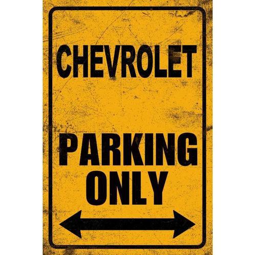 Wandbord Parkeerbord Tekstbord Chevrolet Parking only Bord, Verzamelen, Automerken, Motoren en Formule 1, Auto's, Nieuw, Ophalen of Verzenden