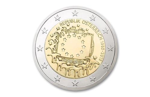 2 euro 30 jaar Europese vlag 2015 - Oostenrijk, Postzegels en Munten, Munten | Europa | Euromunten, Verzenden