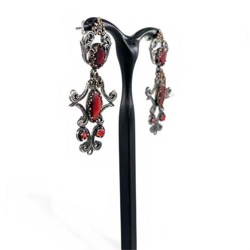 Zonder Minimumprijs - Oorbellen Zilver Granaat, Sieraden, Tassen en Uiterlijk, Oorbellen