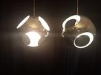 Plafondlamp - verchroomd staal - Twee hanglampen