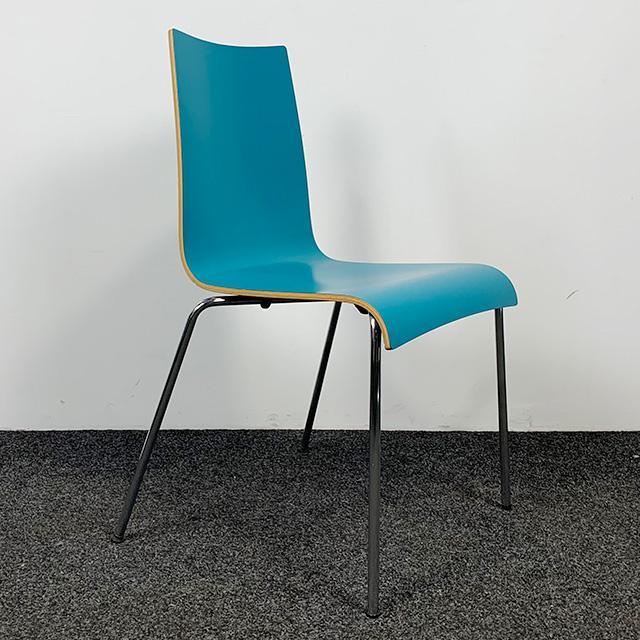 Kantinestoel Van der Sluis Turquoise | 85 x 44 x 54 cm, Huis en Inrichting, Stoelen, Blauw, Gebruikt, Ophalen of Verzenden