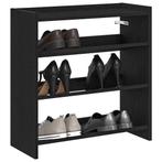 vidaXL Schoenenrek 60x25x62 cm bewerkt hout zwart, Verzenden, Nieuw