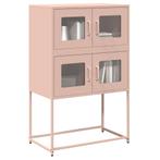 vidaXL buffetkast 68x39x107 cm staal roze, Verzenden, Nieuw, Metaal