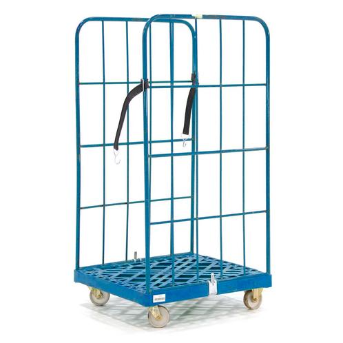 Gebruikte 2-heks rolcontainer insteekhekken + 2 nylon, Doe-het-zelf en Verbouw, Transportwagens, Gebruikt, Ophalen of Verzenden