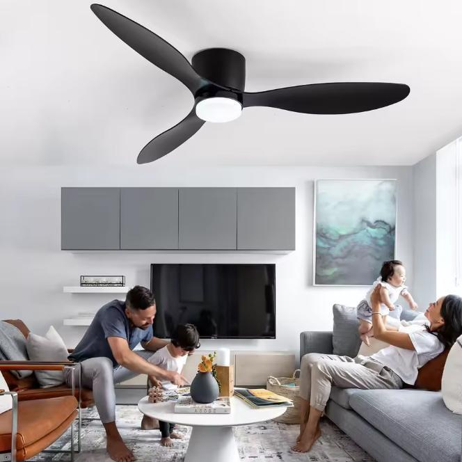 Plafondventilator met LED – Minimalistisch Modern Scandinavi, Huis en Inrichting, Lampen | Plafondlampen, Nieuw, Verzenden