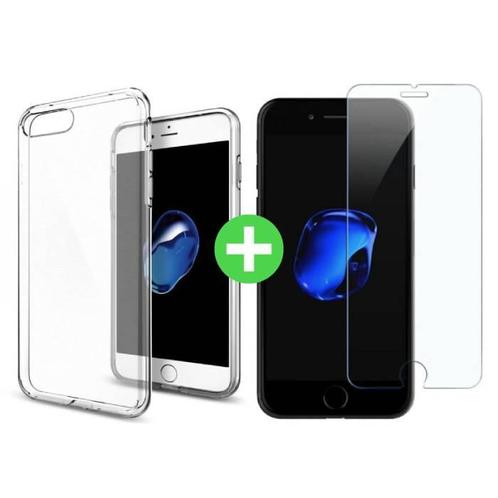 iPhone 7 Plus Transparant TPU Hoesje + Screen Protector, Telecommunicatie, Mobiele telefoons | Toebehoren en Onderdelen, Nieuw