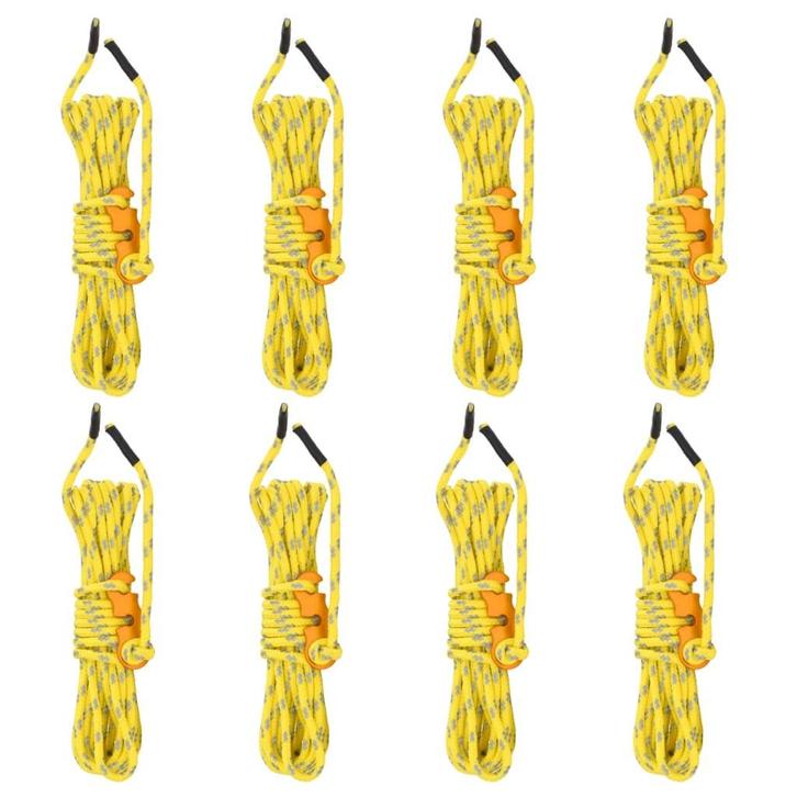 vidaXL Tentscheerlijnen met spanners 8 st reflecterend 4 m 4, Caravans en Kamperen, Tentaccessoires, Nieuw, Verzenden