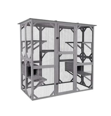 MaxxPet Kattenkooi - kattenvolière - 166x90x180cm Grijs beschikbaar voor biedingen