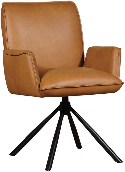 Cognac leren industriële draaibare eetkamerstoel - Granada l, Huis en Inrichting, Stoelen, Eén, Overige kleuren, Nieuw, Leer, Ophalen of Verzenden