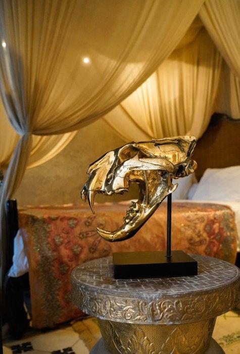 sculptuur, High quality, bronze-cast Sumatran Tiger skull -, Antiek en Kunst, Kunst | Designobjecten