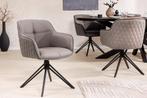 Draaibare Design Stoel EUPHORIA taupe Echt Lederen Zwart, Huis en Inrichting, Stoelen, Ophalen of Verzenden, Nieuw