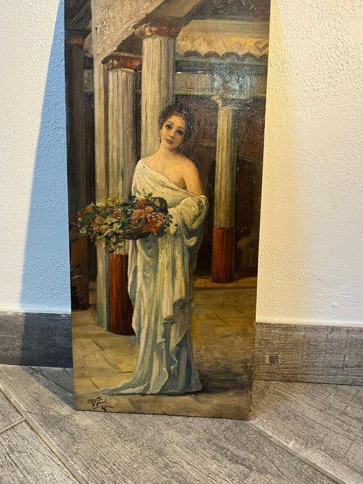 Scuola italiana (XIX) (Reca firma G. Aureli) - Vestale, Antiek en Kunst, Kunst | Schilderijen | Klassiek