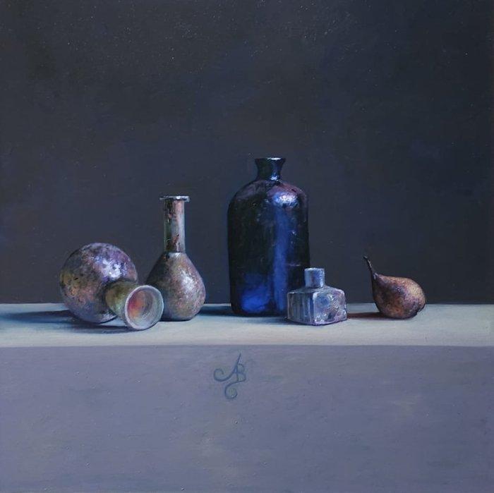 Bert van der Meer (1980) - Stilleven met Romeins en, Antiek en Kunst, Kunst | Schilderijen | Klassiek