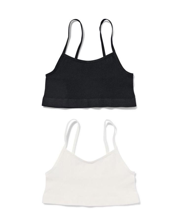 HEMA Kindertops naadloos rib - 2 stuks wit, Kinderen en Baby's, Kinderkleding | Overige, Nieuw, Verzenden