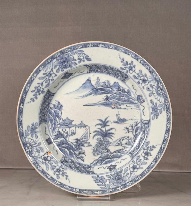 Bord - Porselein - Fijn blauw/wit bord, Antiek en Kunst, Antiek | Overige Antiek