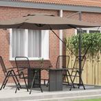 vidaXL Roma Parasol Taupe 286 x 285 x 265 cm Polyester en, Tuin en Terras, Parasols, Verzenden, Nieuw, 2 tot 3 meter