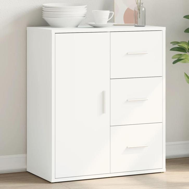 vidaXL Dressoir 60x31x70 cm bewerkt hout wit, Huis en Inrichting, Kasten | Dressoirs, 25 tot 50 cm, Nieuw, 50 tot 100 cm, Overige houtsoorten