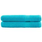 vidaXL Handdoeken SOLUND 2 st 600 g/m² 100x200 cm turquoise, Huis en Inrichting, Verzenden, Nieuw, Blauw