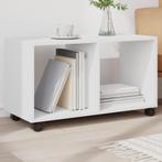 vidaXL Rolkast 72x33x42,5 cm bewerkt hout wit, Huis en Inrichting, Tafels | Bijzettafels, Verzenden, Nieuw