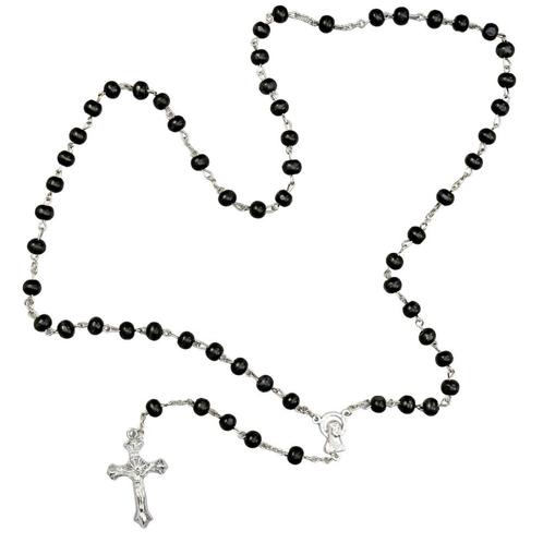 Fako Bijoux® - Ketting - Rozenkrans - Sandelhout - Zwart, Sieraden, Tassen en Uiterlijk, Kettingen, Verzenden