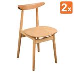 Stoelen | Hout | Beech | Indoor | 2 Stuks | 430x480x790(h)mm, Verzenden, Nieuw in verpakking